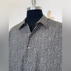 SYNRGY Black and White Patterned Men's Shirt